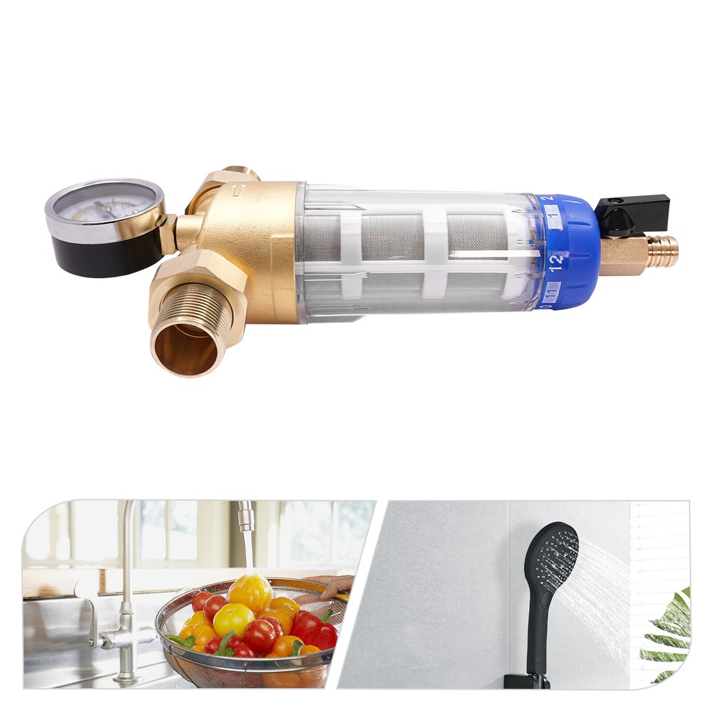 Purewater Whole House Water Pre-Filter System Reusable Spin Down Sediment Filter