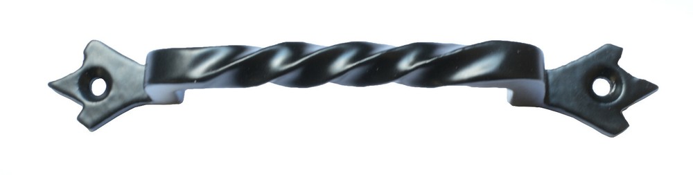 Twisted Cast Iron Pull Handle in Matt Epoxy Black Finish c/w Screws