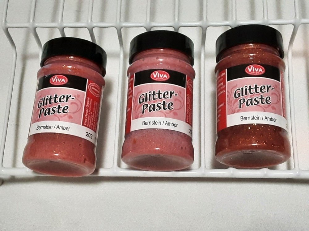 NEW Viva Glitter Paste 3- 90ML jars Amber 3D Paste for stenciling and decorating