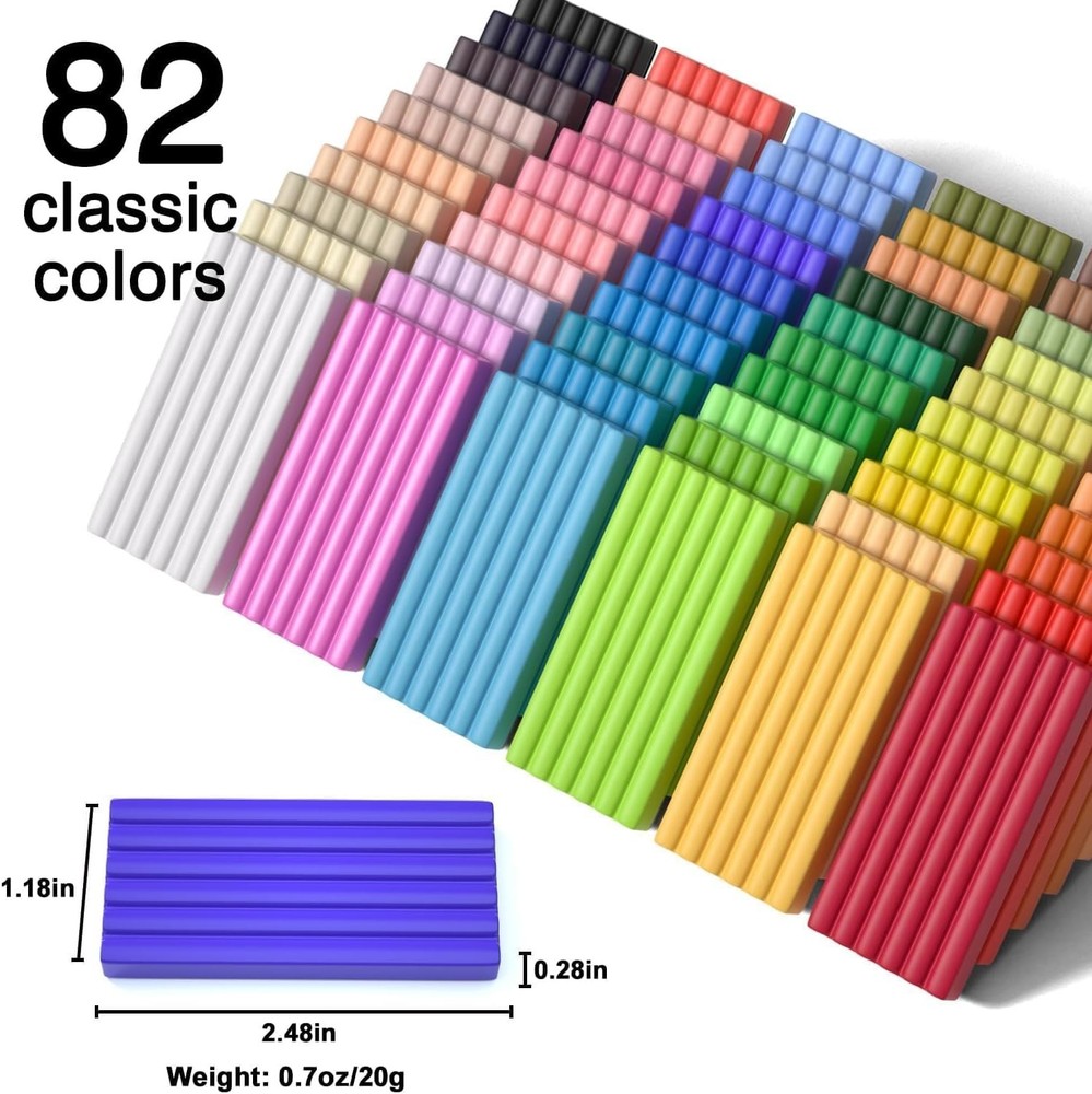 Complete Polymer Clay Collection: 82 Colors, 35 Pieces