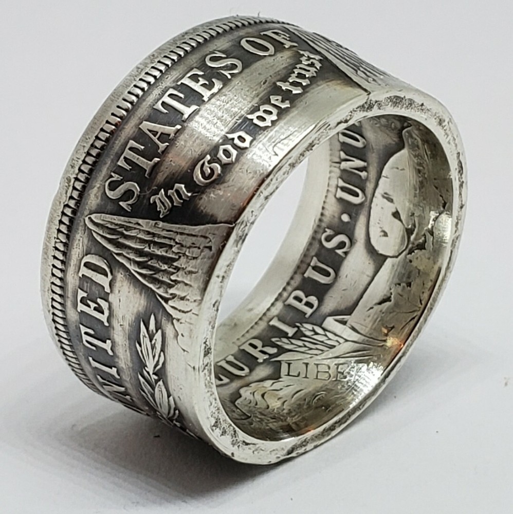 Real Silver Dollar Coin Ring size 13 1/2