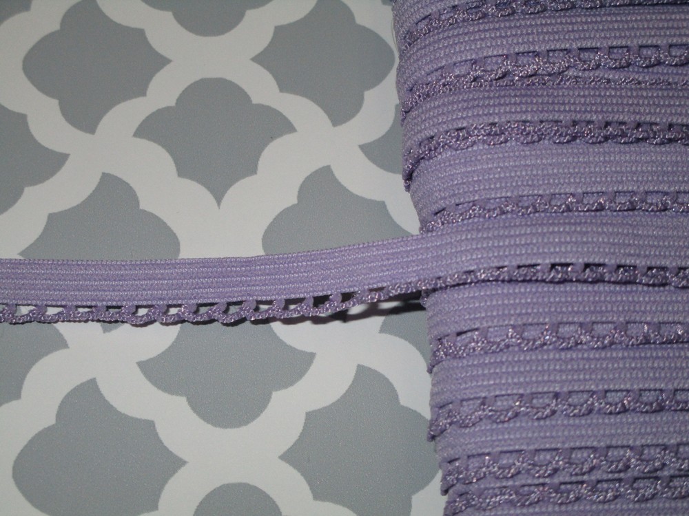 10 yards 3/8" width violet stretch scroll elastic trim for your design