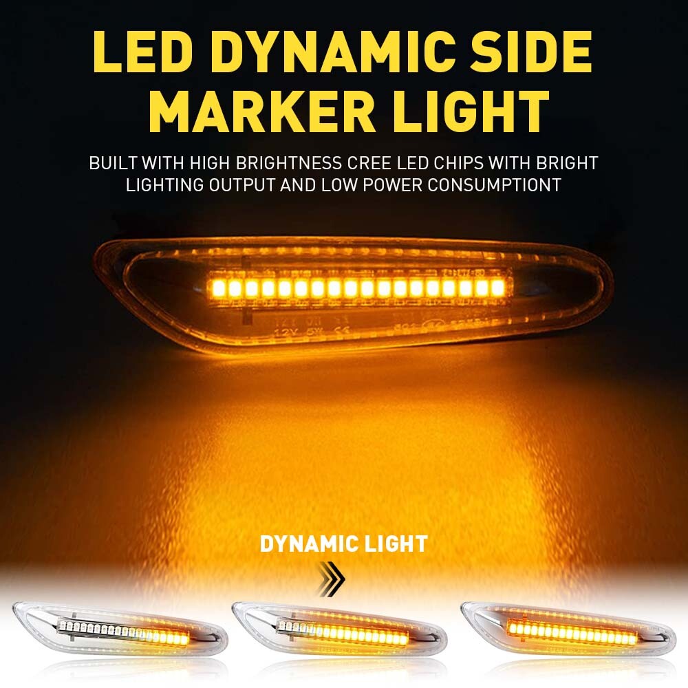 SMD LED Fender Front Side Marker Lights For Assembly BMW E90 E82 E92 E46 E83 E60