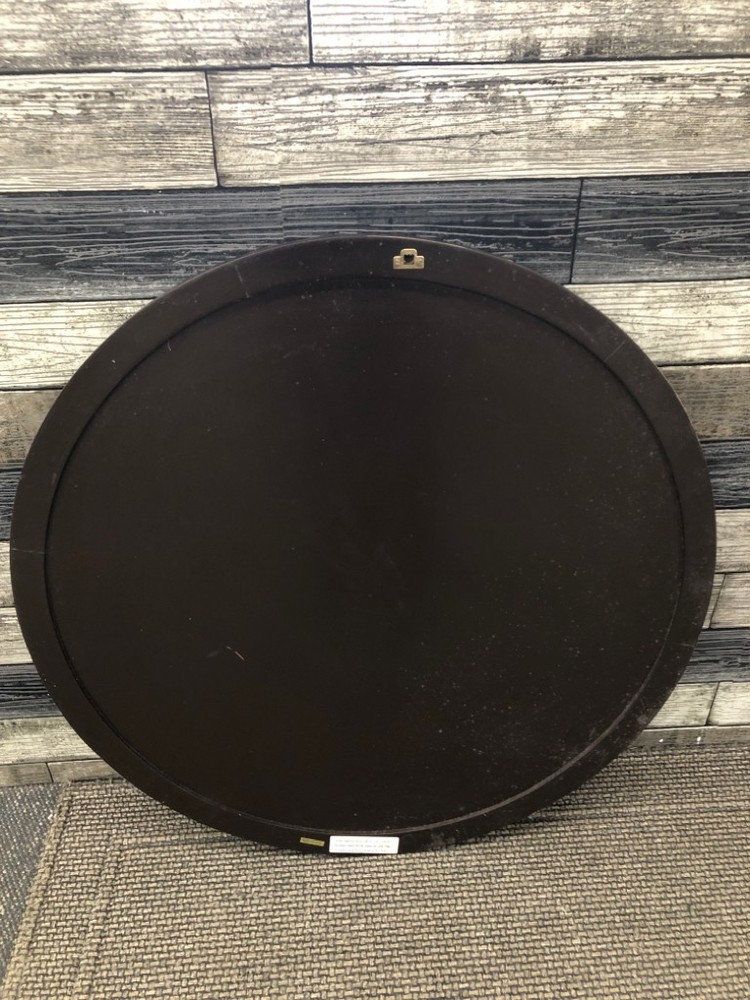 LARGE ROUND MOSAIC FRAMED WALL MIRROR.