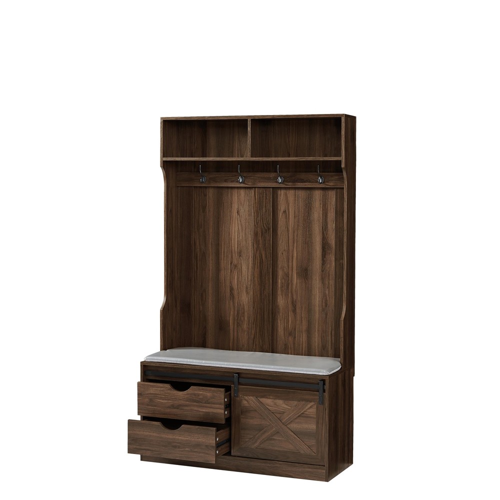 Wardrobe with 2 Drawers For Bedroom Brown