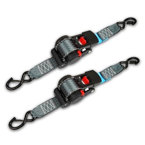 ANLULOAD 2 Pack Retractable Ratchet Straps (2in x 14.7ft),Cargo Strap 2*14.7