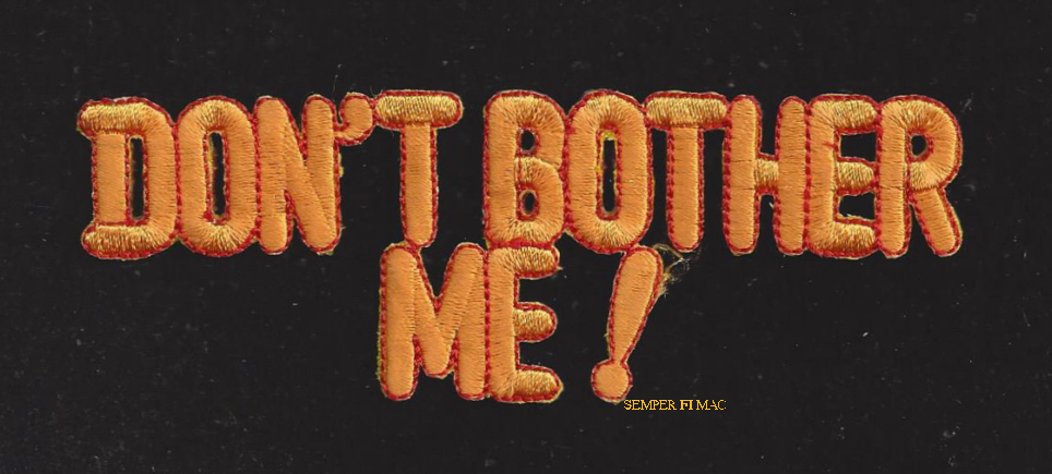 DON'T BOTHER ME! SCRIPT HAT Embroidered Iron On PATCH PIN UP GAG GIFT WOW!