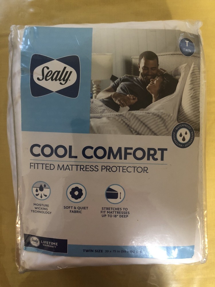 Sealy Cool Comfort Fitted Mattress Protector, Twin
