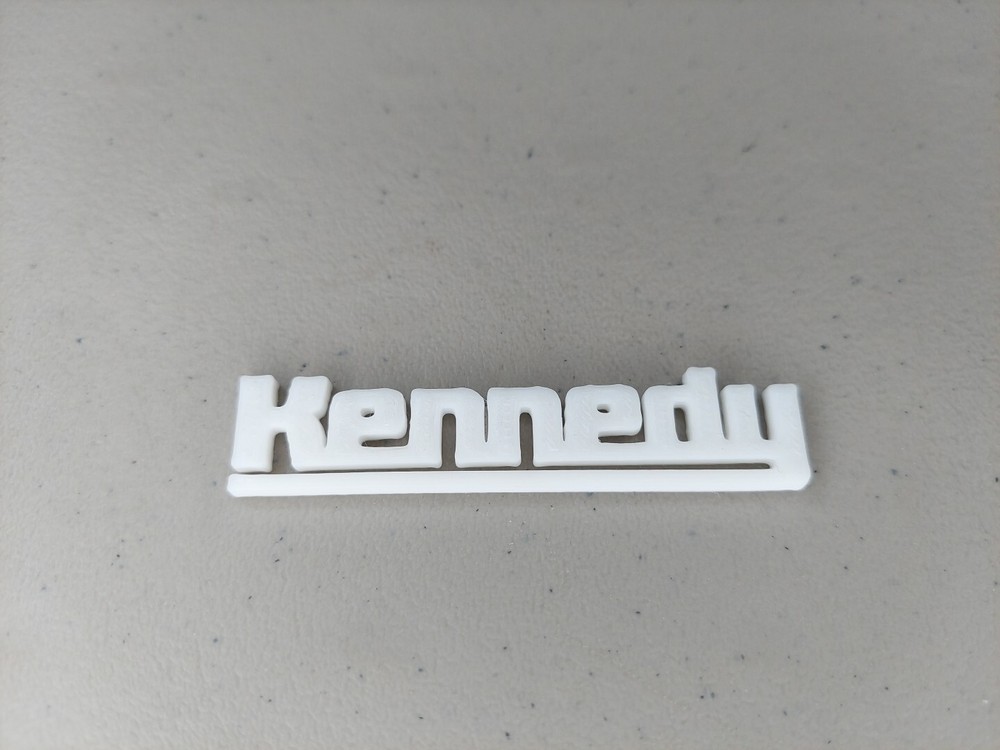 Kennedy Kits Tool Box "Kennedy" Label Placard Emblem Plastic