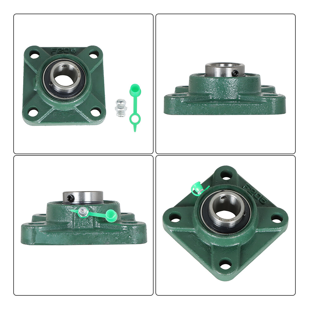 10 Pack UCF205-16 Pillow Block Flange Bearing 1" Bore 4 Bolt Solid Base