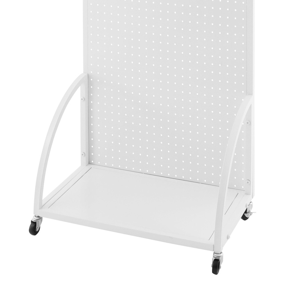 Merchandise Display Rack Retail Pegboard Rack White Iron Pegboard Display Stand