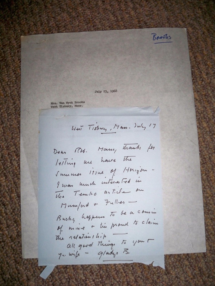 Gladys Brooks Signed Letter Writer