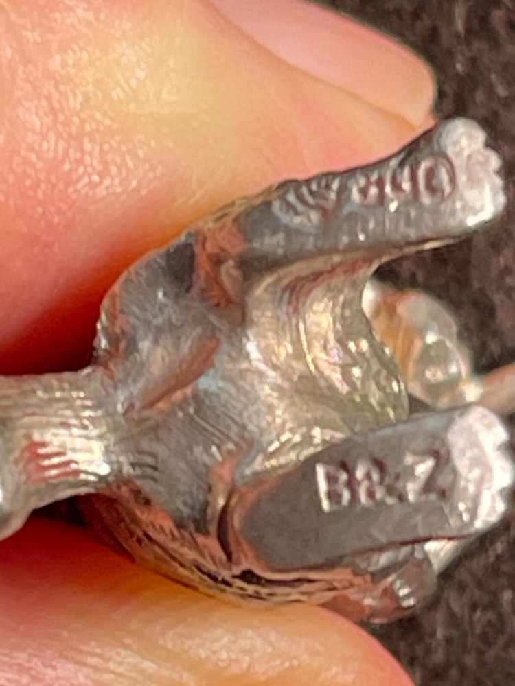 GERMAN 800 SILVER ANTIQUE MONKEY BAND 6 PIECES