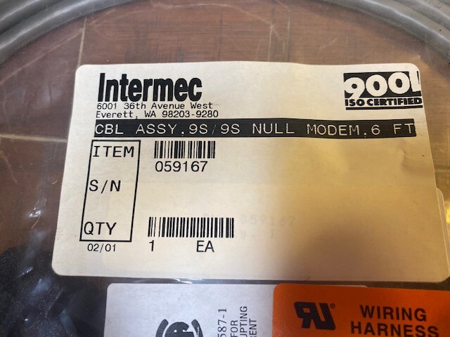 Intermec PN 059167 Cable Assembly 95/95 DB9 Female 6ft *NEW*