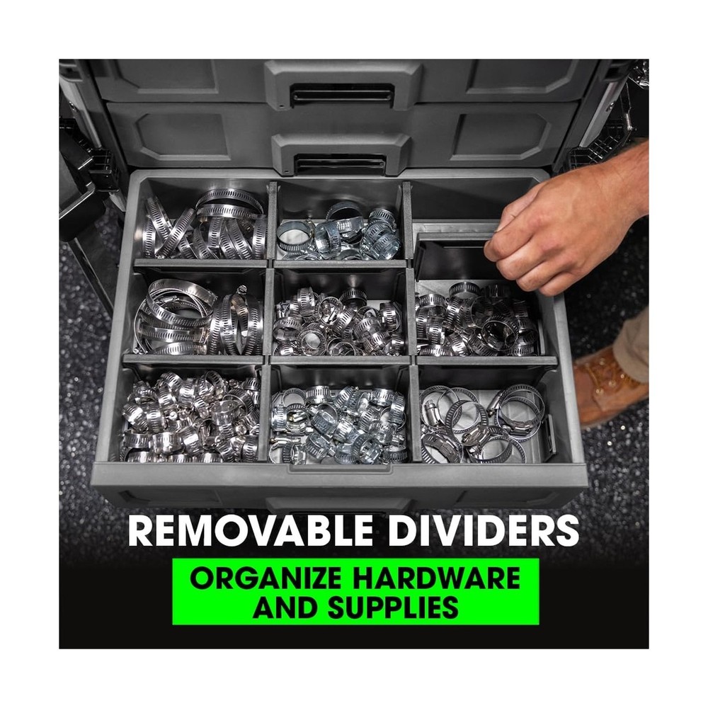 FLEX STACK PACK Storage System 3-Drawer Tool Box - FS1105, Grey/Black