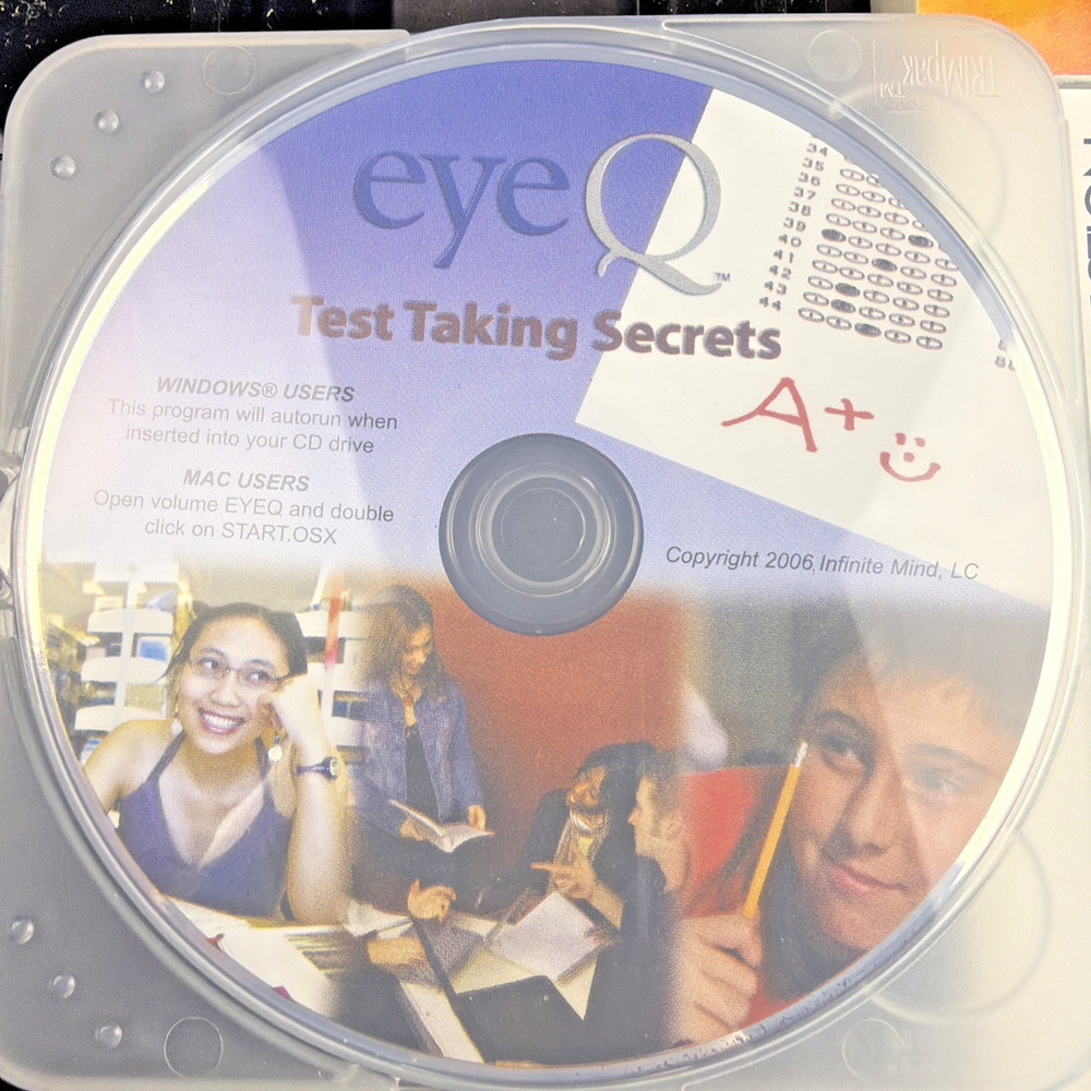Eye Q Infinite Mind Speed Reading CD PC Software DVD Books + Test Taking Secrets