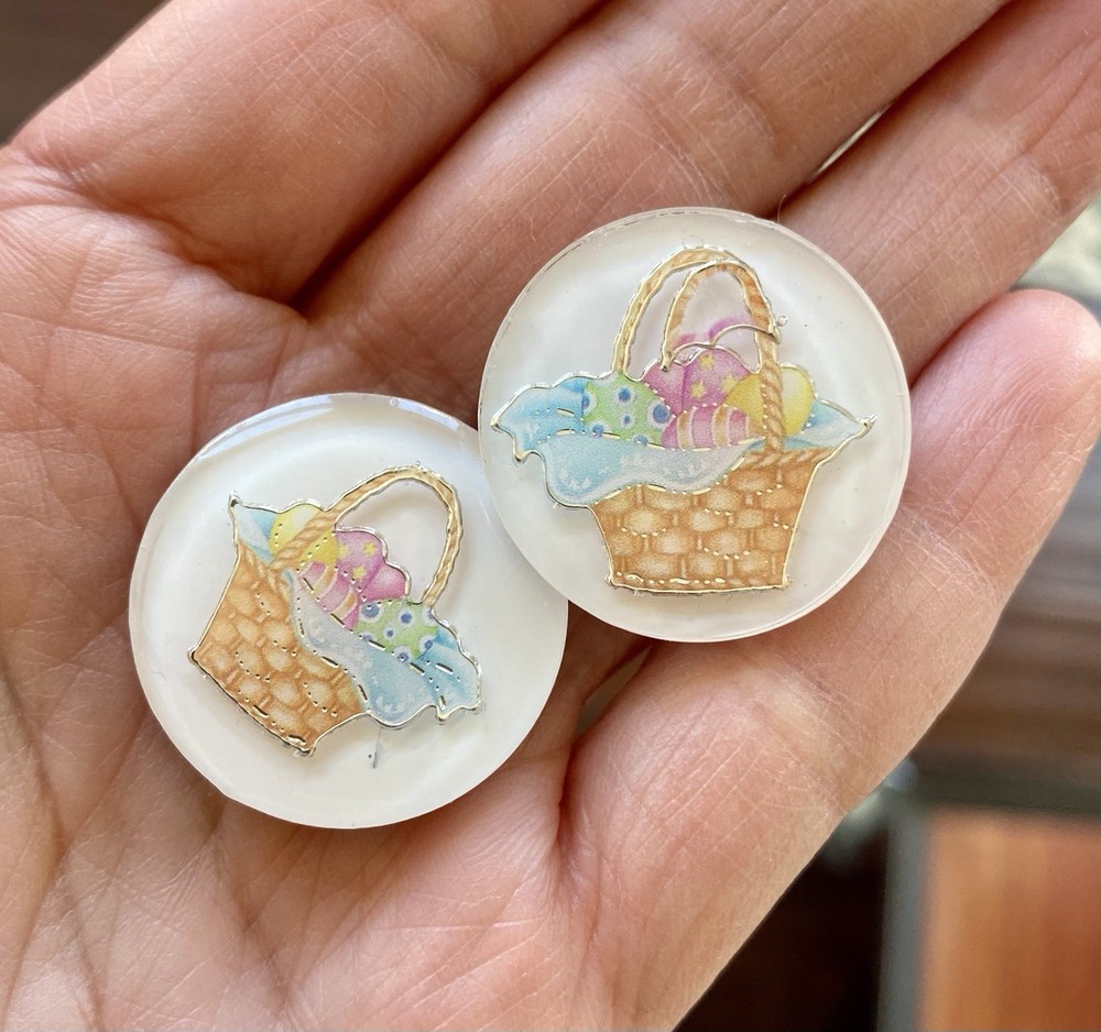 15pc 1” Handmade Fridge Magnet Set ~ EASTER ~ EGGS ~ BASKET ~ Flowers ~ SPRING