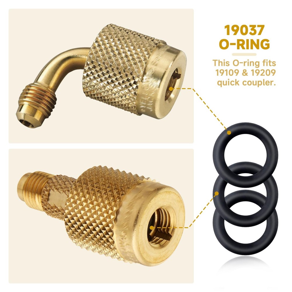10 PCS 19037 O-Ring Seals Compatible with Yellow Jacket 19109 19209 HVAC