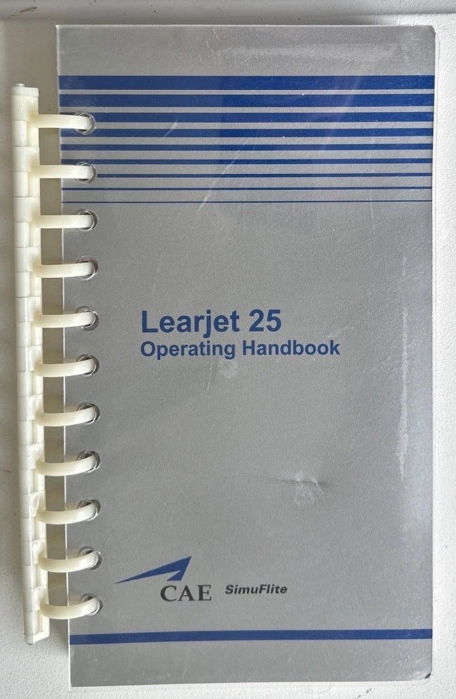 LearJet 25 Operating Handbook CAE SimuFlite *EXCELLENT*