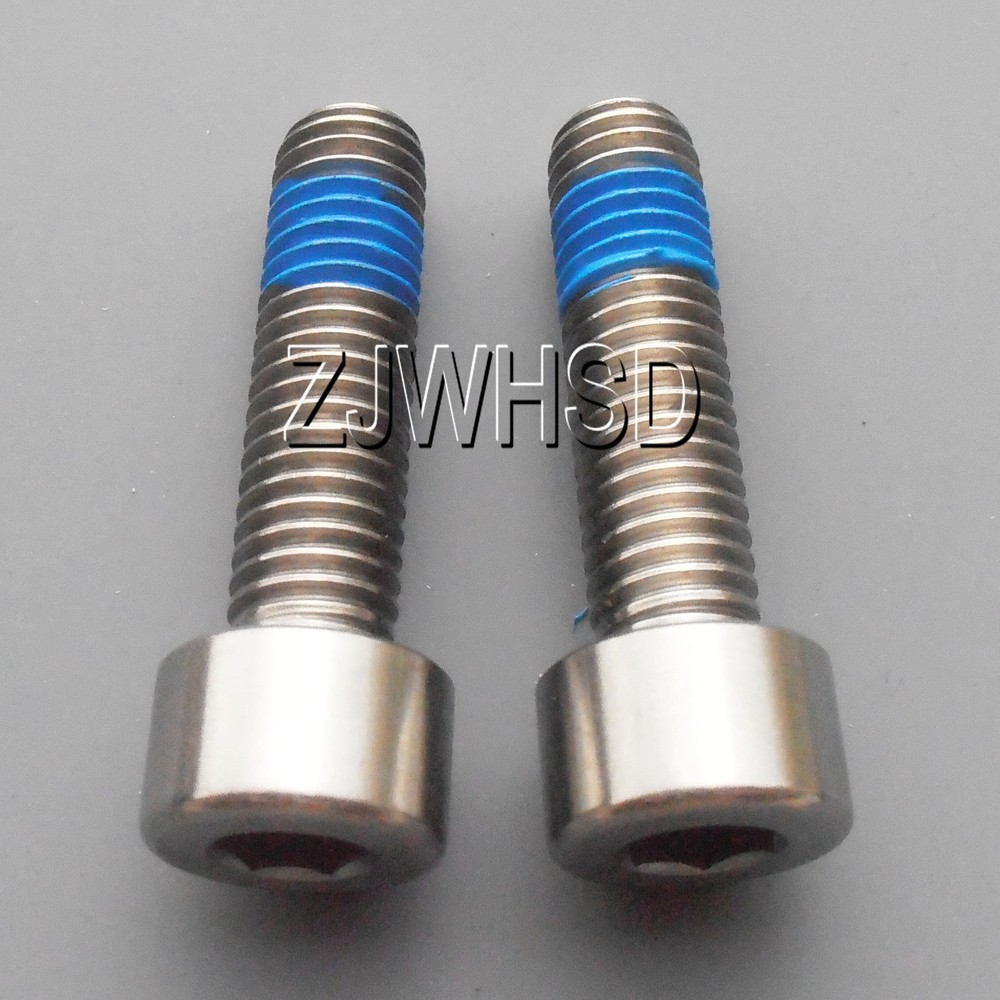 2pcs M8 x 30 mm Ti Titanium Screw Bolt Allen Hex Socket Cap Head + Thread Locker
