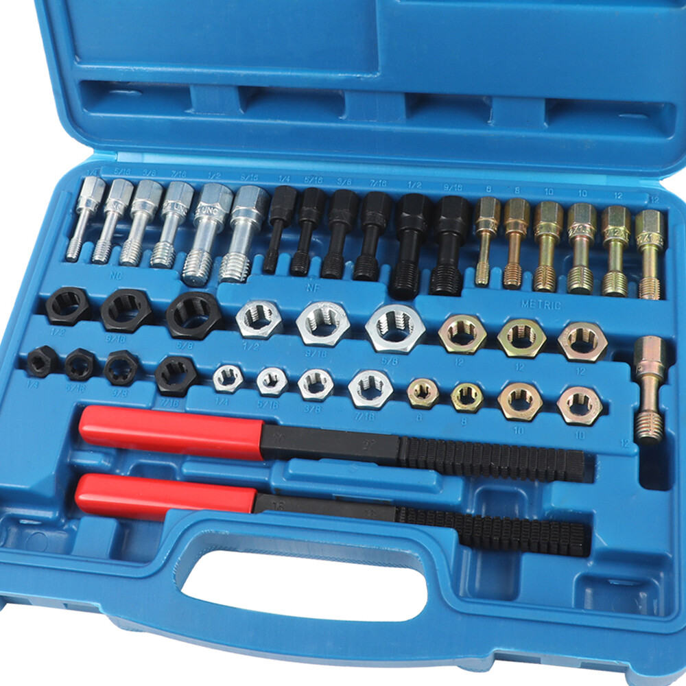 42PCS Thread Repair Restorer Kit Thread Chaser Set UNF UNC Rethreading Tool