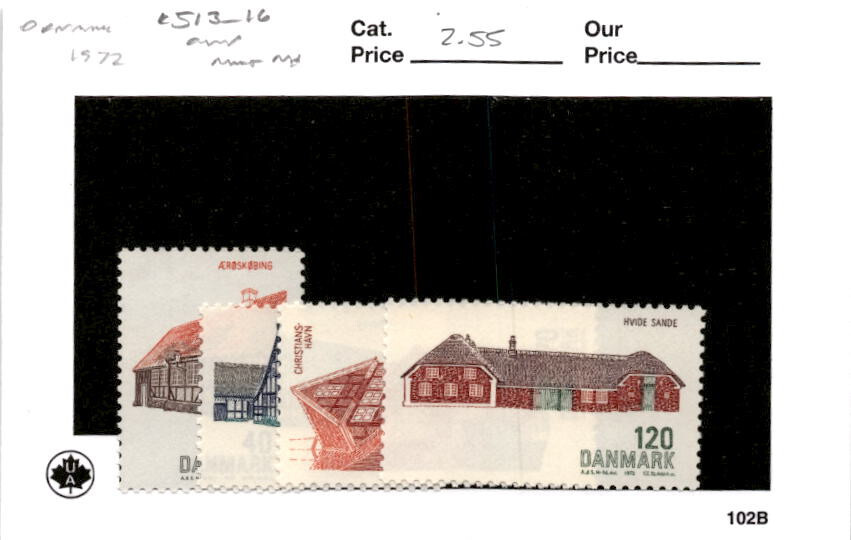 Denmark, Postage Stamp, #513-516 Mint NH, 1972 Architecture (AB)
