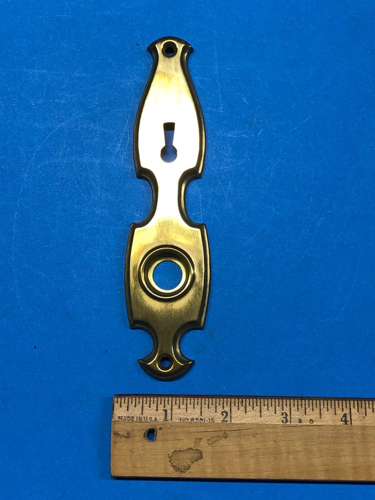 Solid Brass Doorknob Backplates MATCHING PAIR Restored (M7938)