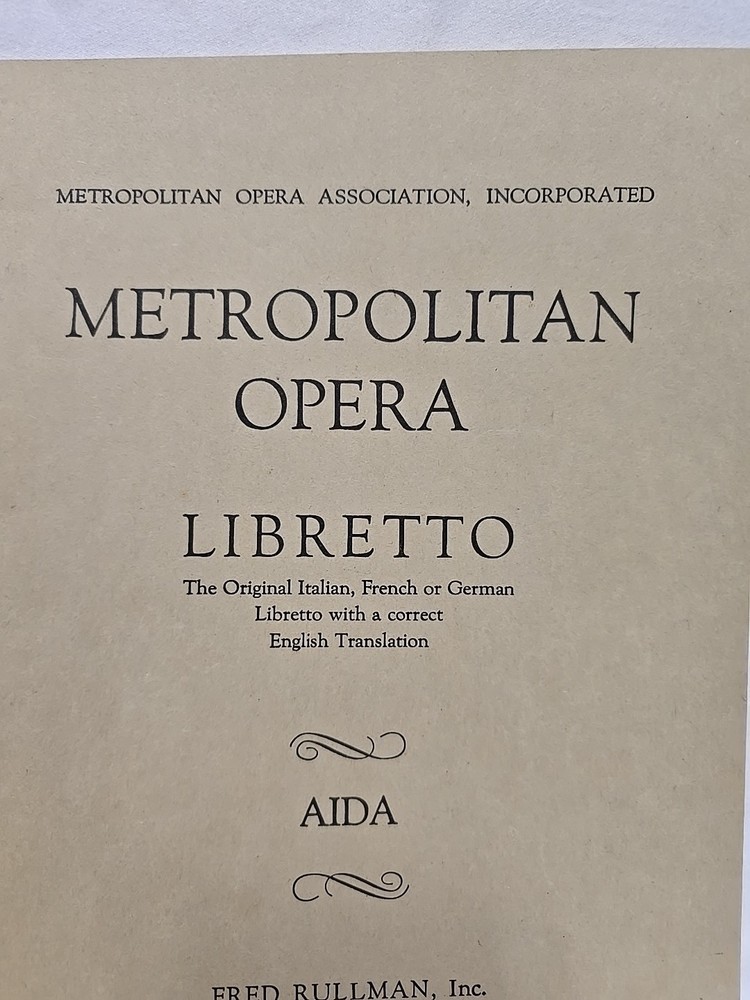 AIDA - METROPOLITAN OPERA - Libretto GIUSEPPE VERDI -