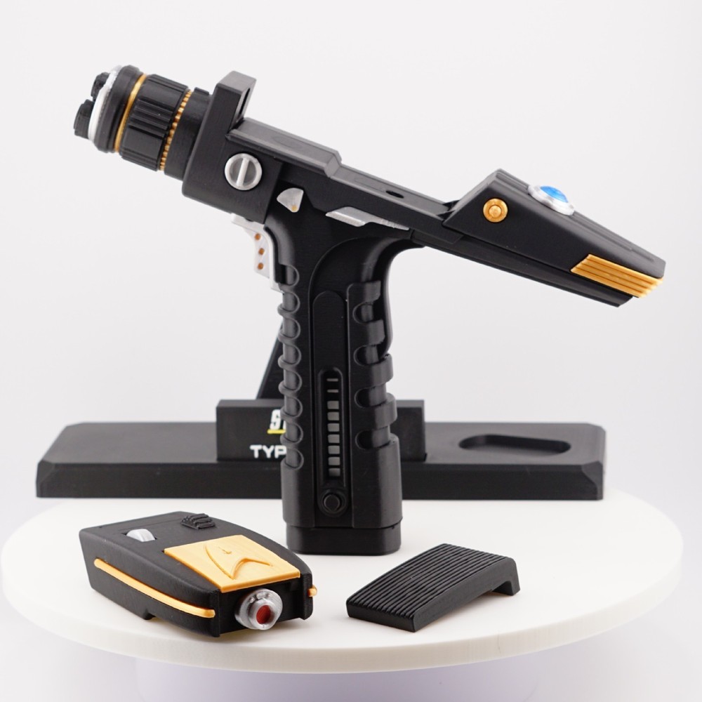 Star Trek Discovery Type 2 - Black - Phaser 3D Printed Prop w/ Moving Trigger