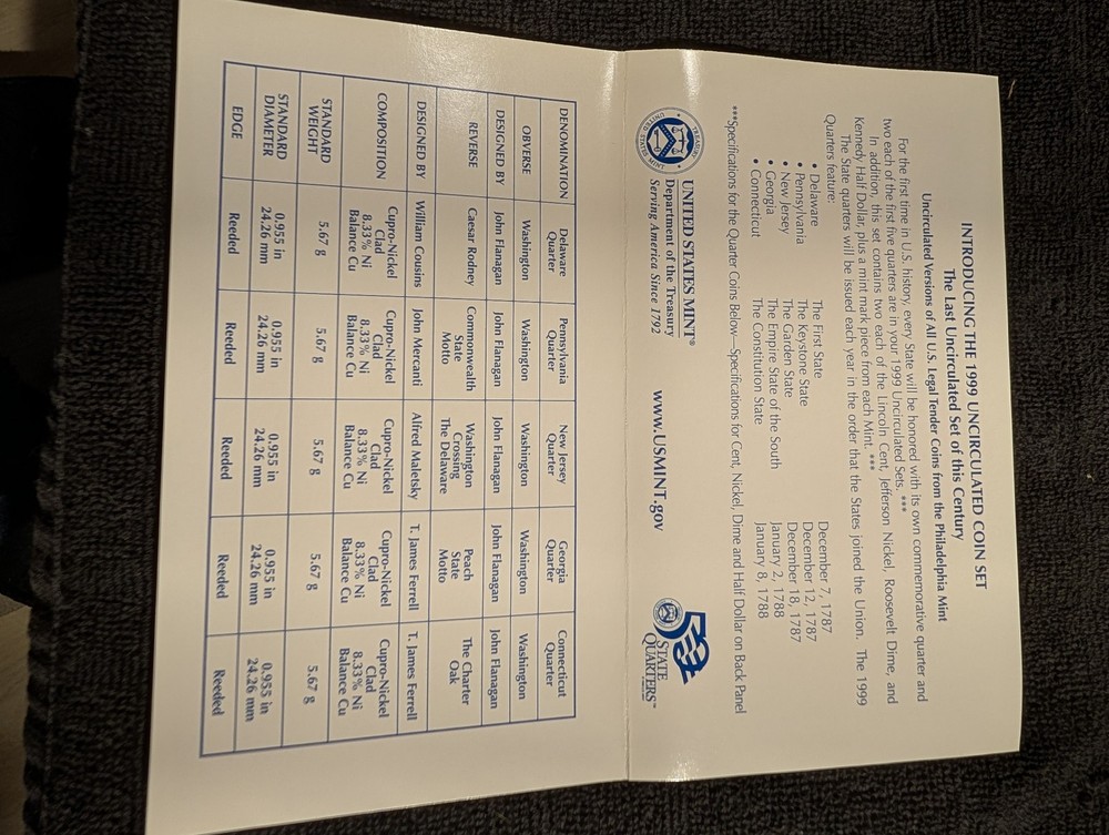 1999 US Mint Uncirculated set OGP