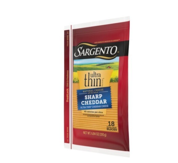Sargento Ultra-Thin Sharp Cheddar Cheese, 18 count, 6.84 oz 2 Pack