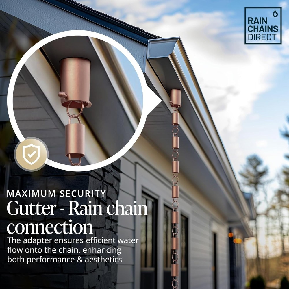 Copper Gutter Adapter for Rain Chains - Transform Your Home's Aesthetic