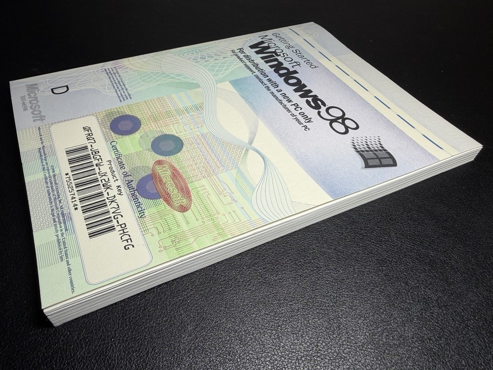 Getting Started Microsoft Windows 98 Manual & Product Key