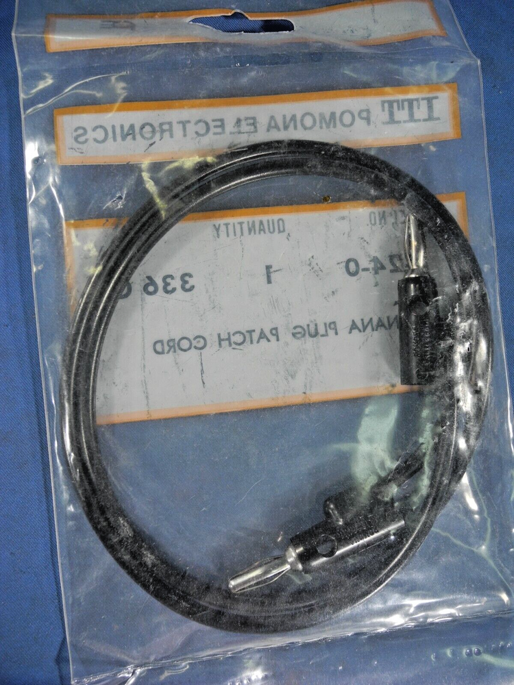 Pomona Electronics B-24-0 Banana Plug Patch Cord, Stackable, Black (Free Ship!)