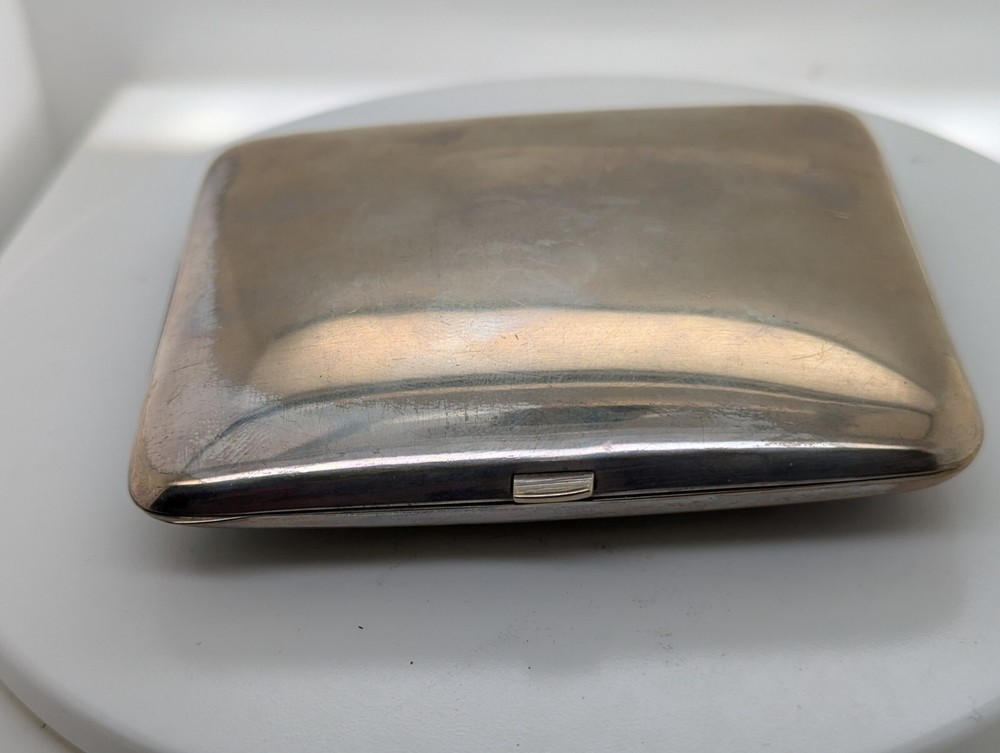 Silverplated Cigarette Case with Enamelled Horse Scene