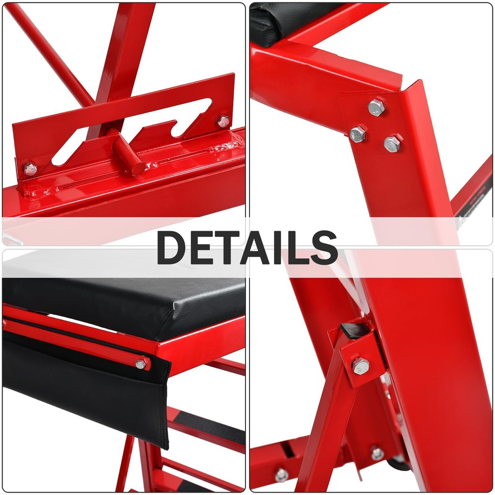 45 to 66 in Adjustable Height Foldable Automotive Engine Topside Rolling Creeper