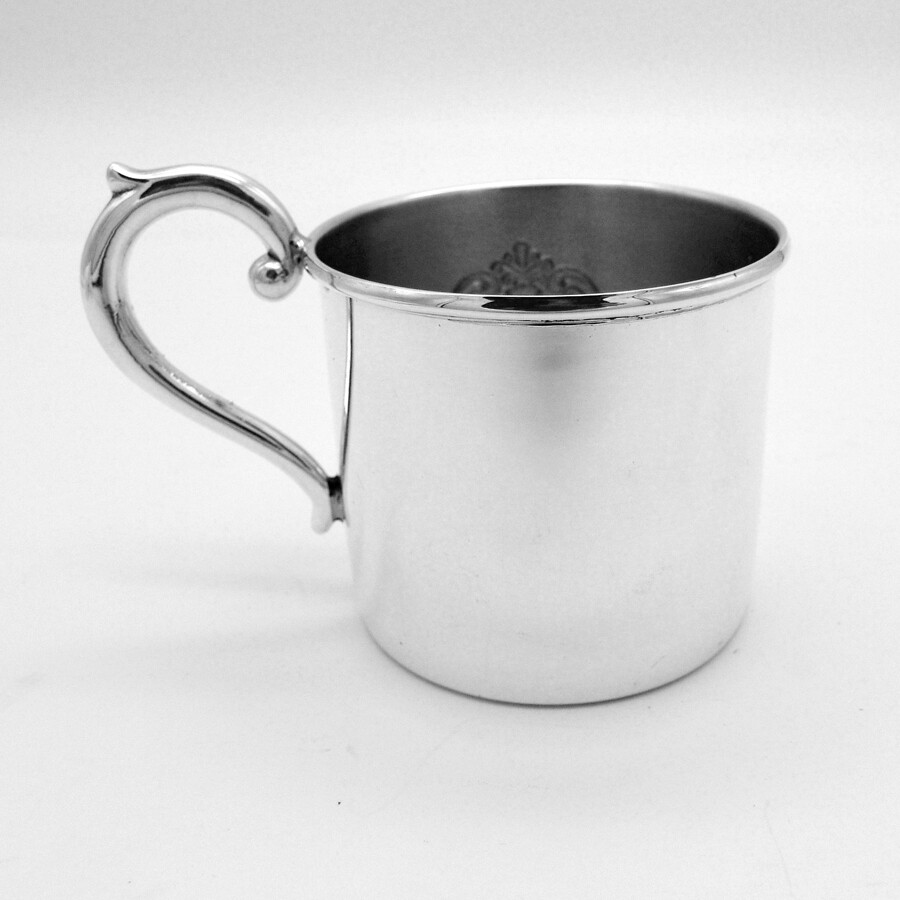 Baby Cup Scroll Handle Sterling Silver Empire Silver