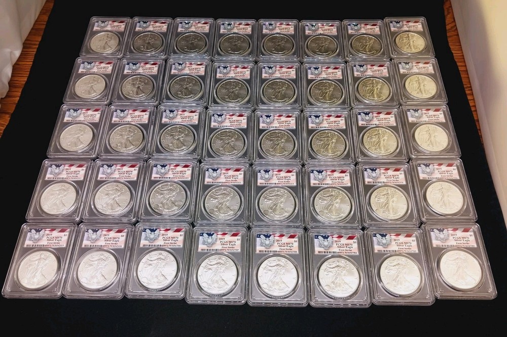 (40)2019 PCGS MS70 Silver Eagle First Strike-$190 EACH
