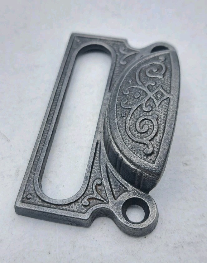 Antique Bin Pull Drawer Apothecary Handle Vintage Cast Iron Hardware