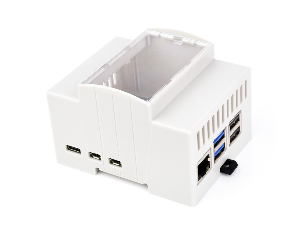 Waveshare DIN Rail ABS Case for Raspberry Pi 5 large Inner Space Injection