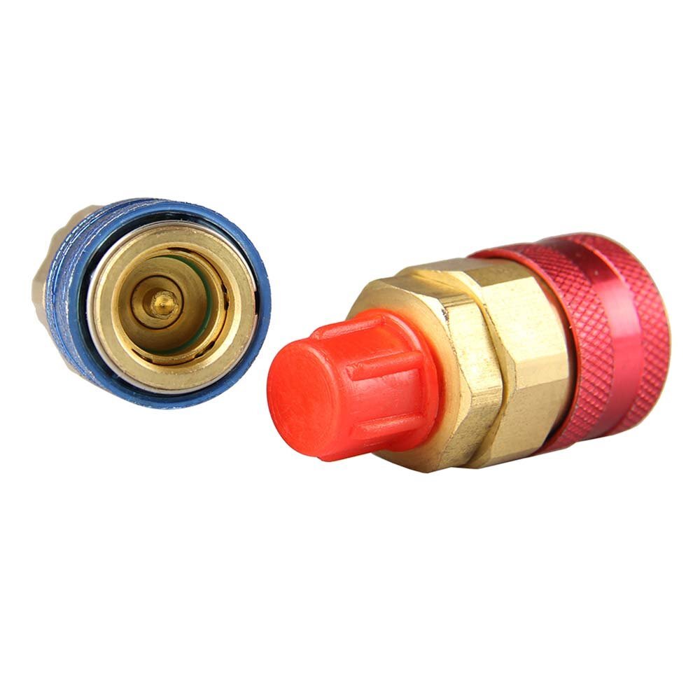 A/C Quick Coupler Adapter Adjustable High Low Side AC HVAC Freon Conversion Kit