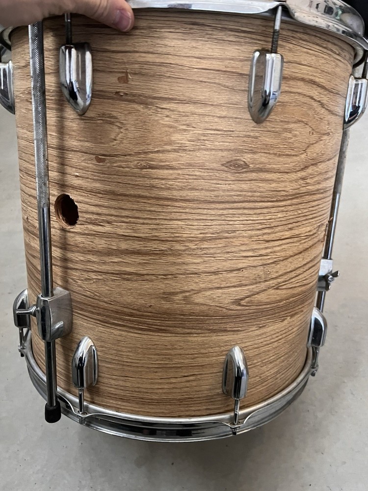 Vintage Wood Grain Tom Drums