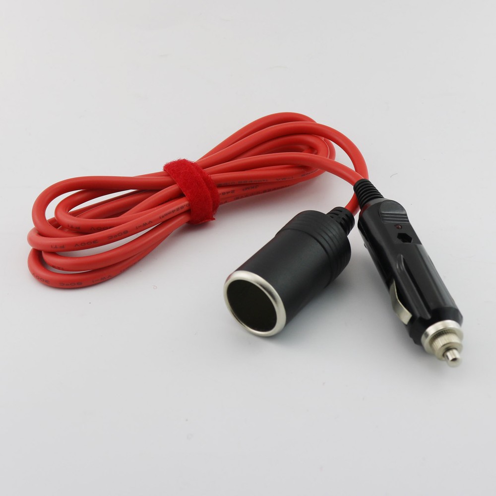 Car Cigarette Lighter Socket Extension Cable Cord with Power Indicator 12V 6FT