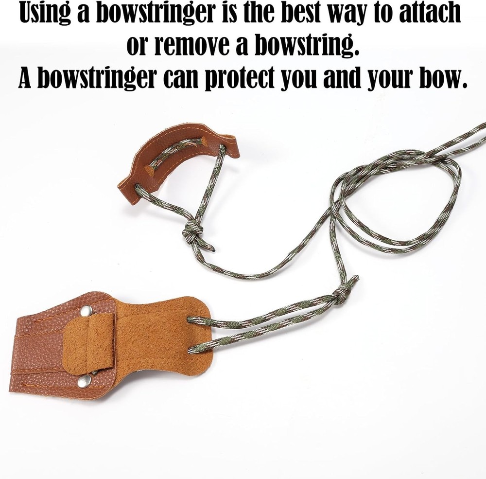 Leather Bow Stringing Tool with Non-Slip Grip - Pro Archery Accessory