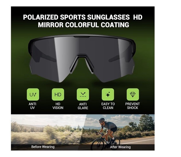 Blackview Bluetooth 5.3 Polarized Cycling Sunglasses Black