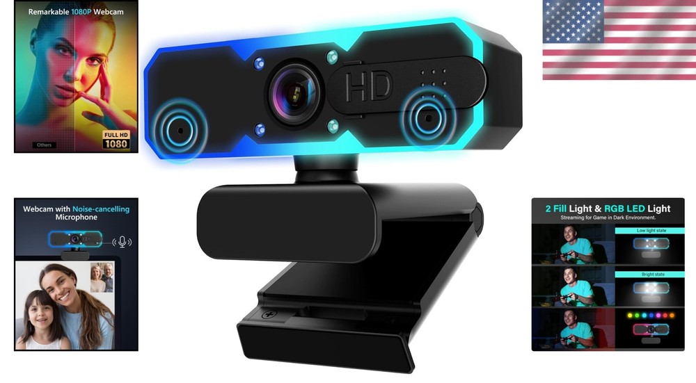 ProClear 1080P Streaming Webcam with Auto-Focus & Fill Light