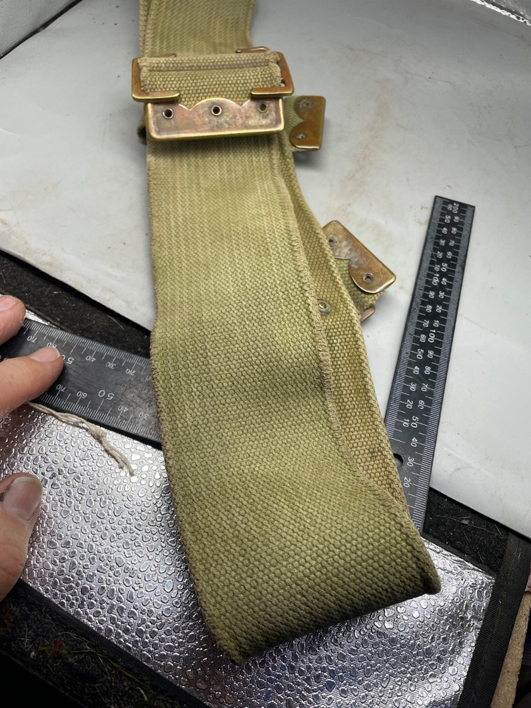 Original WW1 British Army 1908 Pattern Webbing Belt - Approx Size 42" Waist