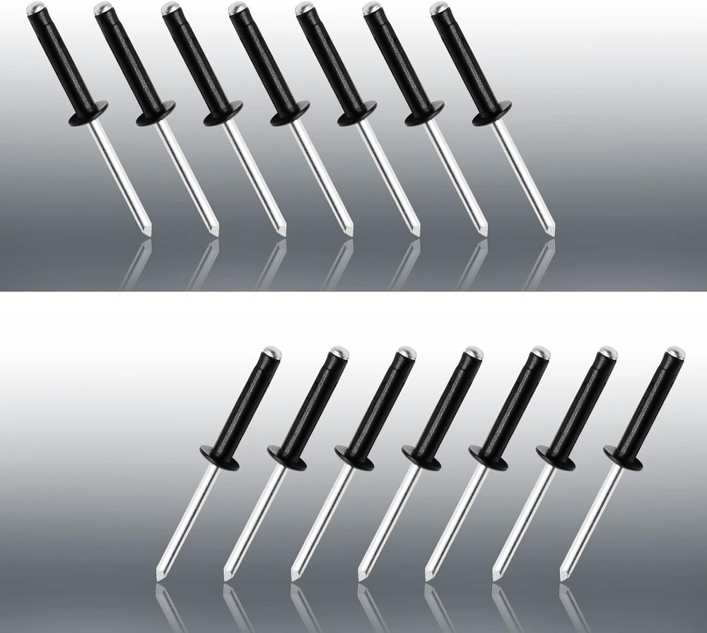 50Pcs 3/16" x 1" Tri Grip Rivets Assortment, Black Trifold Exploding Pop Rivets