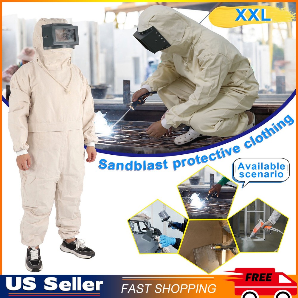 Full Protective Overalls Dustproof Breathable Sand Blasting Suit With Transp