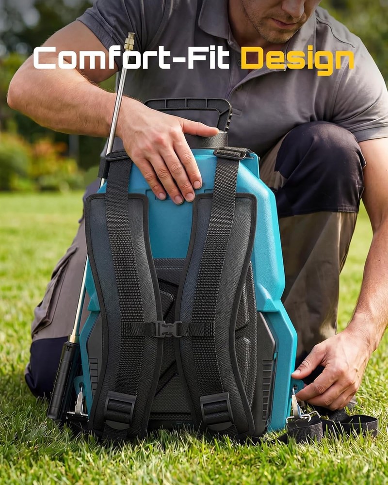 SEESII 5Gallon Battery Powered Backpack Sprayer 100PSI Adjustable Electric Spray